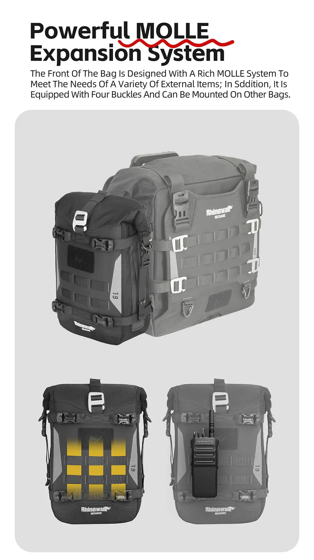 Rhinowalk Waterproof Crash Bar Bag & Tool Pouch - image 14