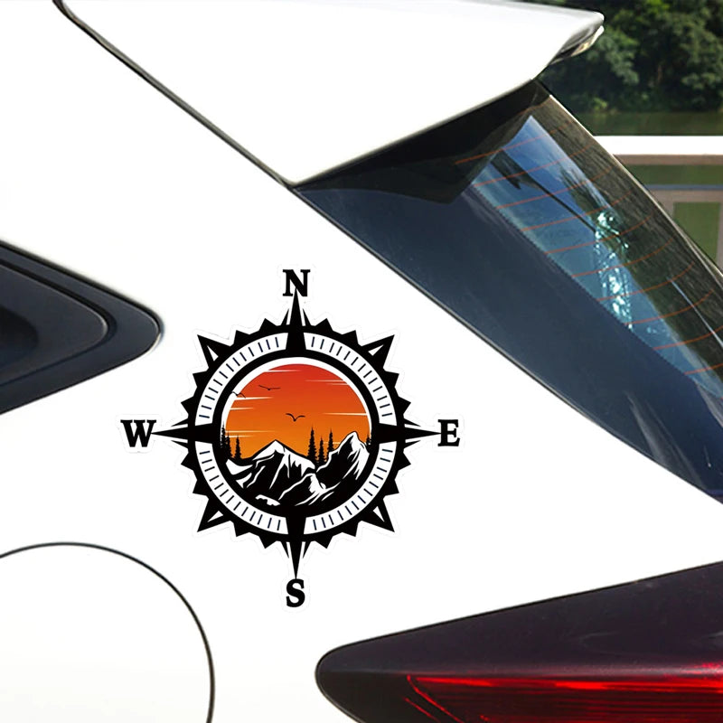 Compass, Trees and Lake Vinyl Decal for Car, Truck and Window - view 2