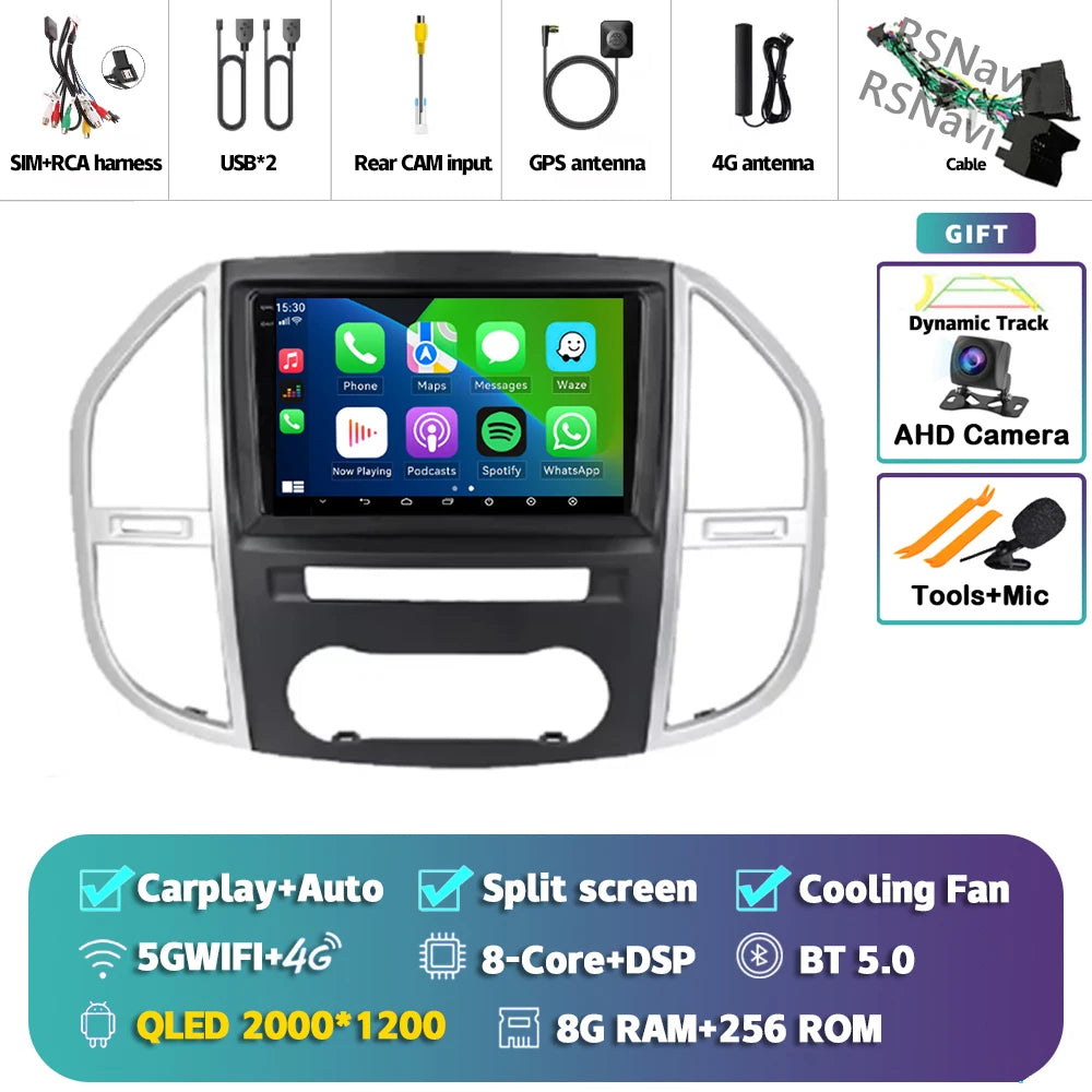 9" CarPlay Android Auto GPS Stereo for Mercedes Vito W447 - image 8