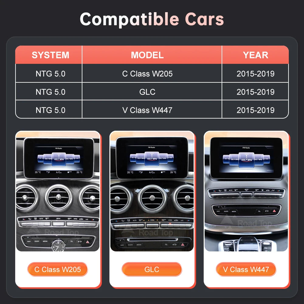 Wireless CarPlay & Android Auto Multimedia Screen for Mercedes 2015-2018 - image 2
