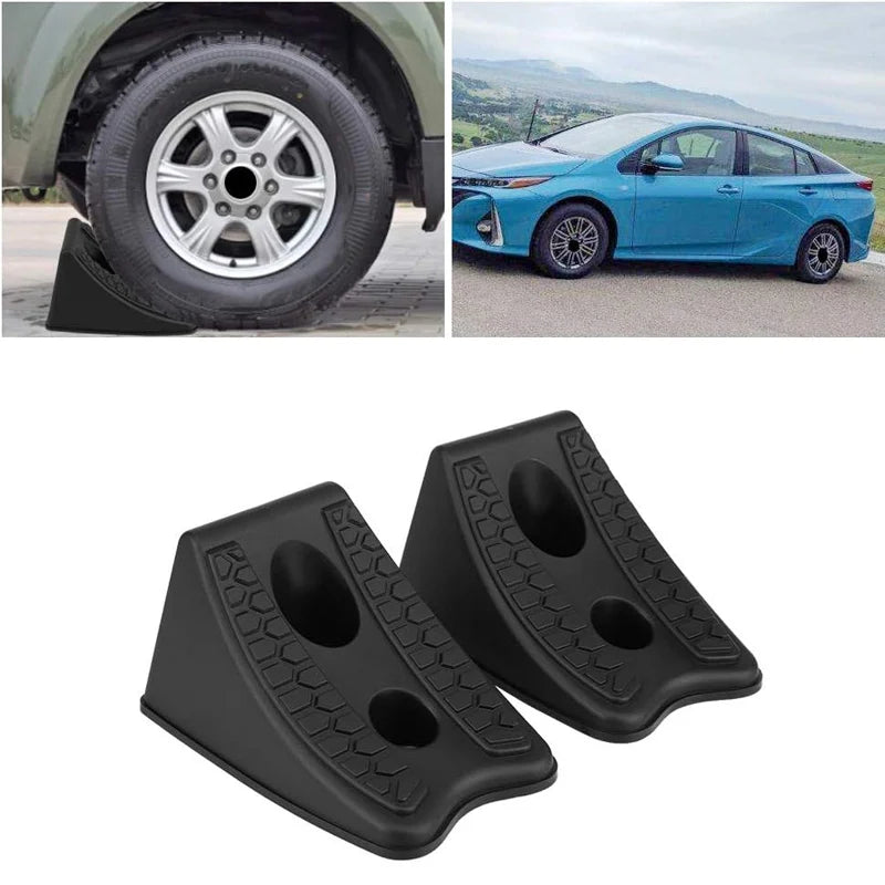 Rubber Heavy Duty Wheel Chocks Easy to Carry Chock Block for Front and Back Tires for Car, Travel Trailers, RV, Truck, and ATV