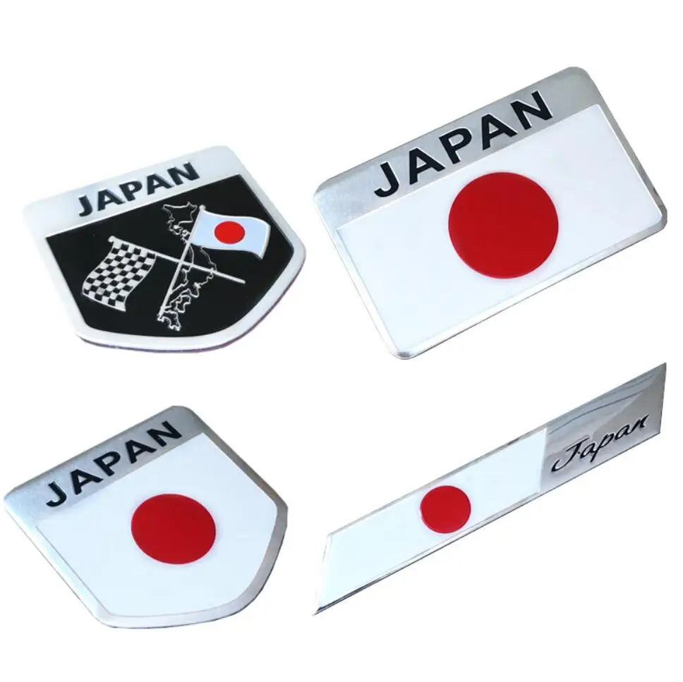 3D Metal Japanese Flag Emblem Badge Decal for Cars