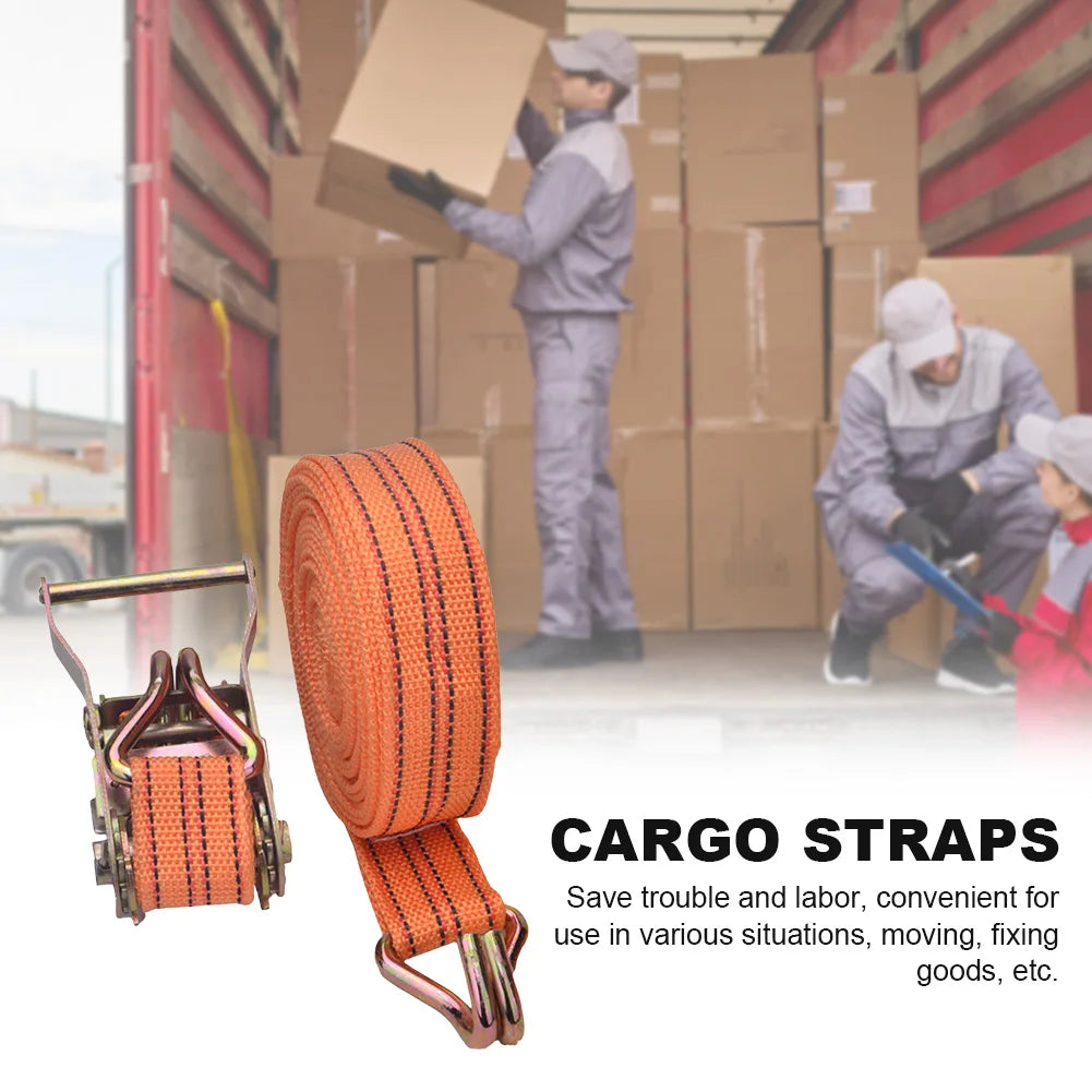Heavy Duty Ratchet Tie Down Straps 40mm Wide 3-10M Double Hook Cargo Securing Straps Truck Trailer Transport Lashing