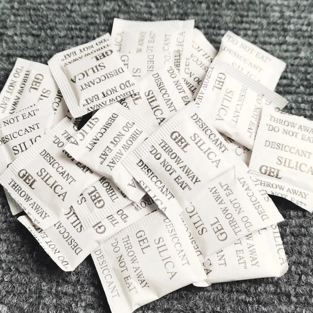 Silica gel desiccant bags, moisture absorber for kitchens, closets and storage