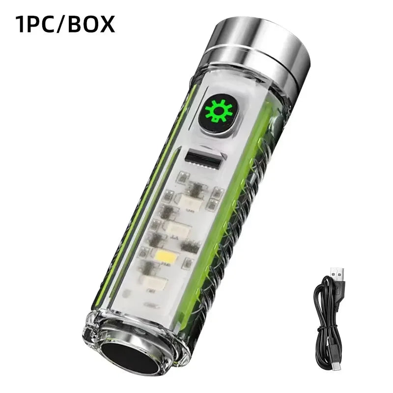 USB Rechargeable Zoom Tactical LED Flashlight for Camping & Hunting