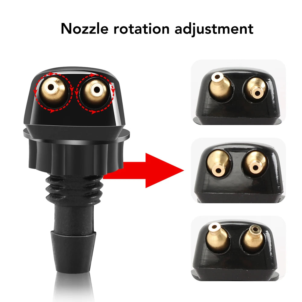 Windshield Washer Nozzles 2Pc – Adjustable Front Spray Jeep Dodge Ram - image 5