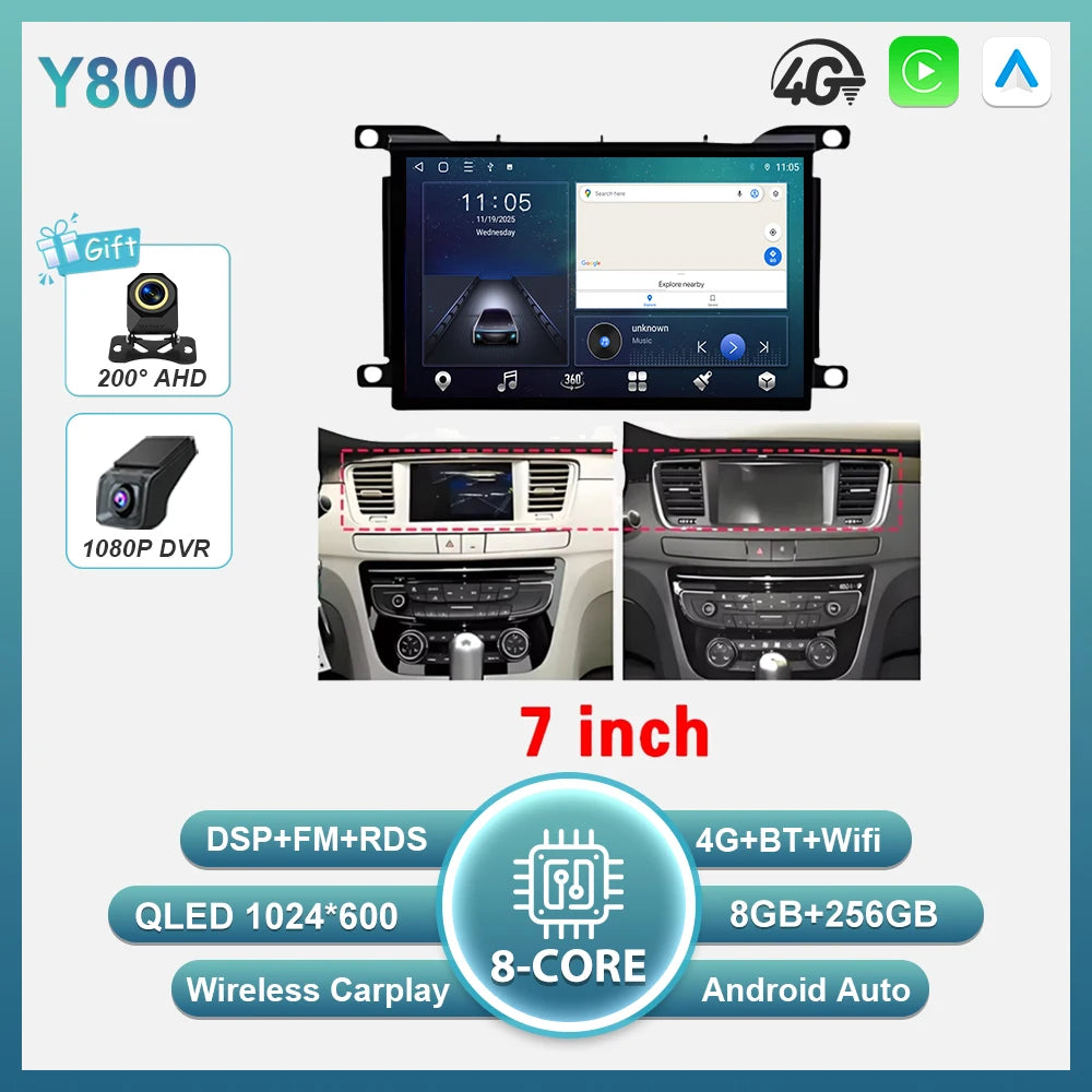 Car Multimedia Player with Android Auto for Peugeot 508 & Citroen DS5 - image 11