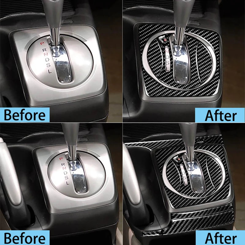 Carbon Fibre Gear Shift Panel Trim for Honda Civic 2006-2011 - view 3
