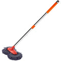 Double-Head Rotating Chenille Car Wash Mop with Long Handle