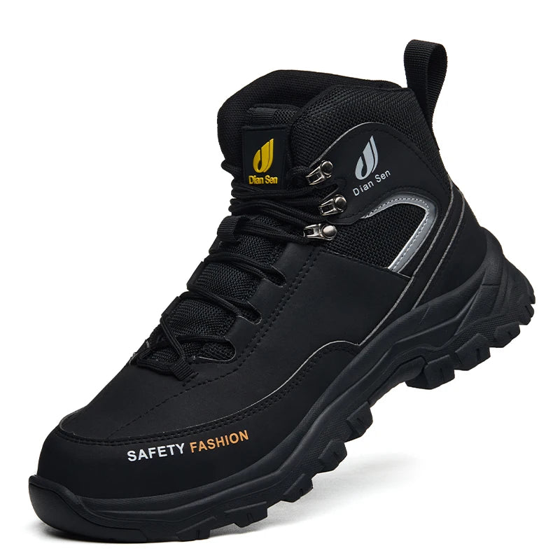 Steel Toe Cap Shoes For Men Work Boots Puncture-Proof Work Safety Shoes Non-Slip Protective Shoes Male Footwear Sneakers
