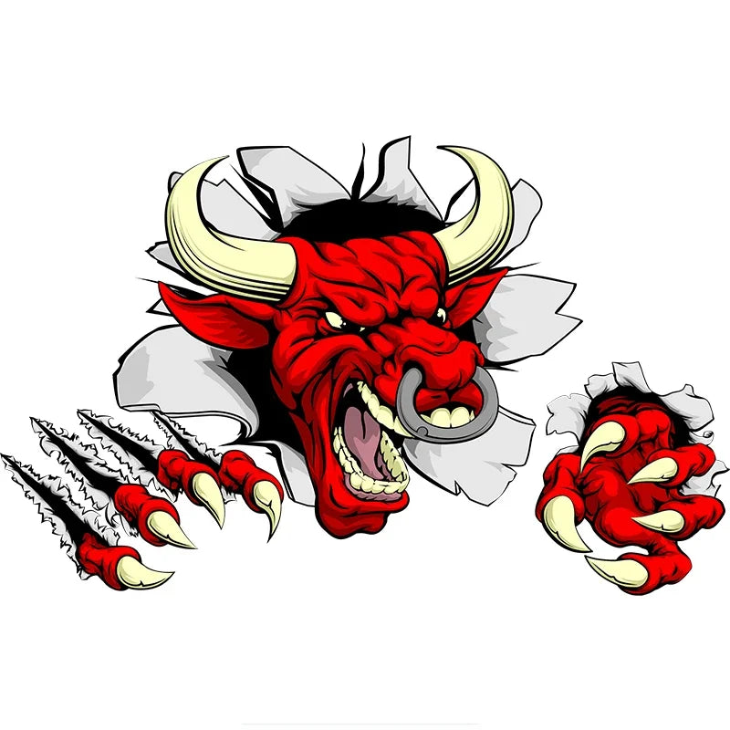 Angry Bull Vinyl Car Decal Sticker