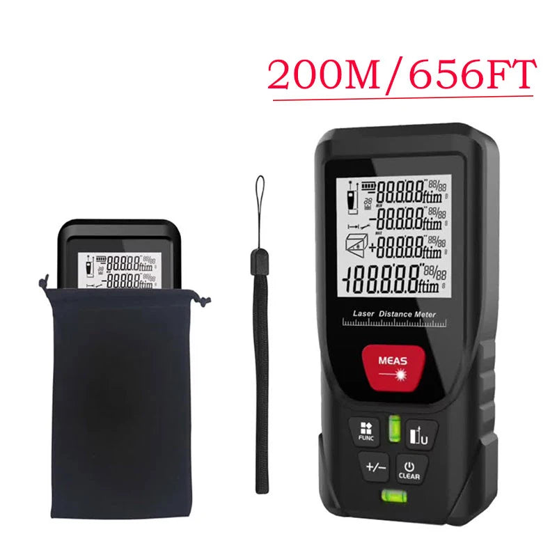 Digital Laser Distance Meter 50M to 200M, Distance Area Volume Rangefinder