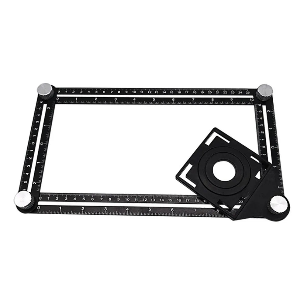 6 Fold Angle Measuring Ruler Aluminum Alloy Perforated Template Construction Tool for Tile Hole Drilling Guide