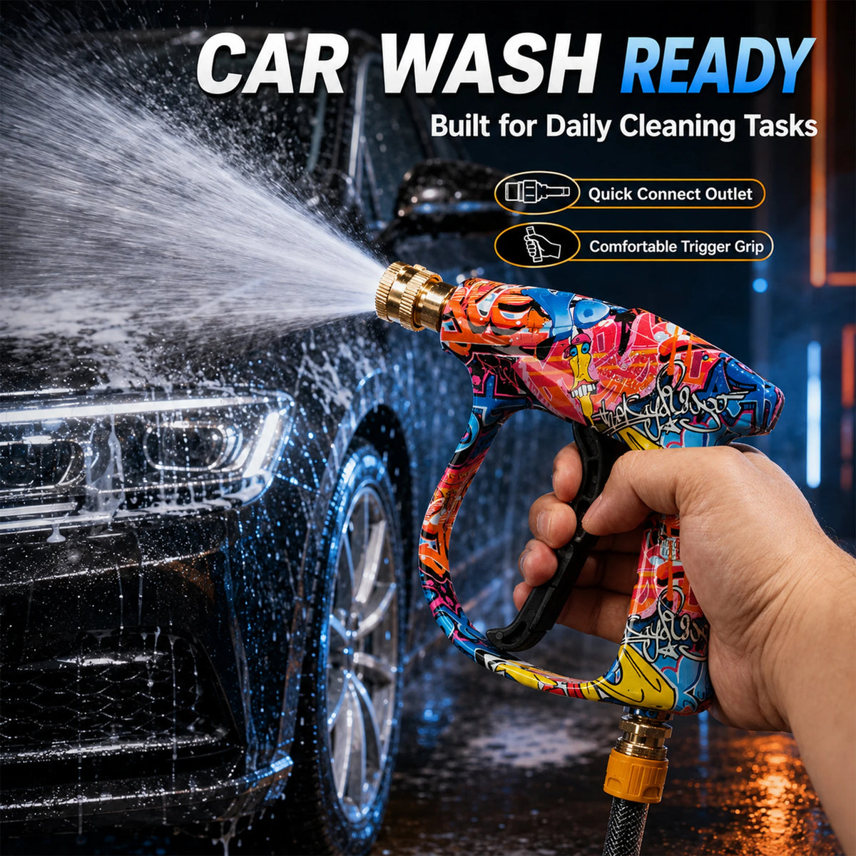 Pressure Washer Water Gun for Car Cleaning Hose Connector For Karcher Nilfisk Parkside Bosch Quick Connector Nozzles