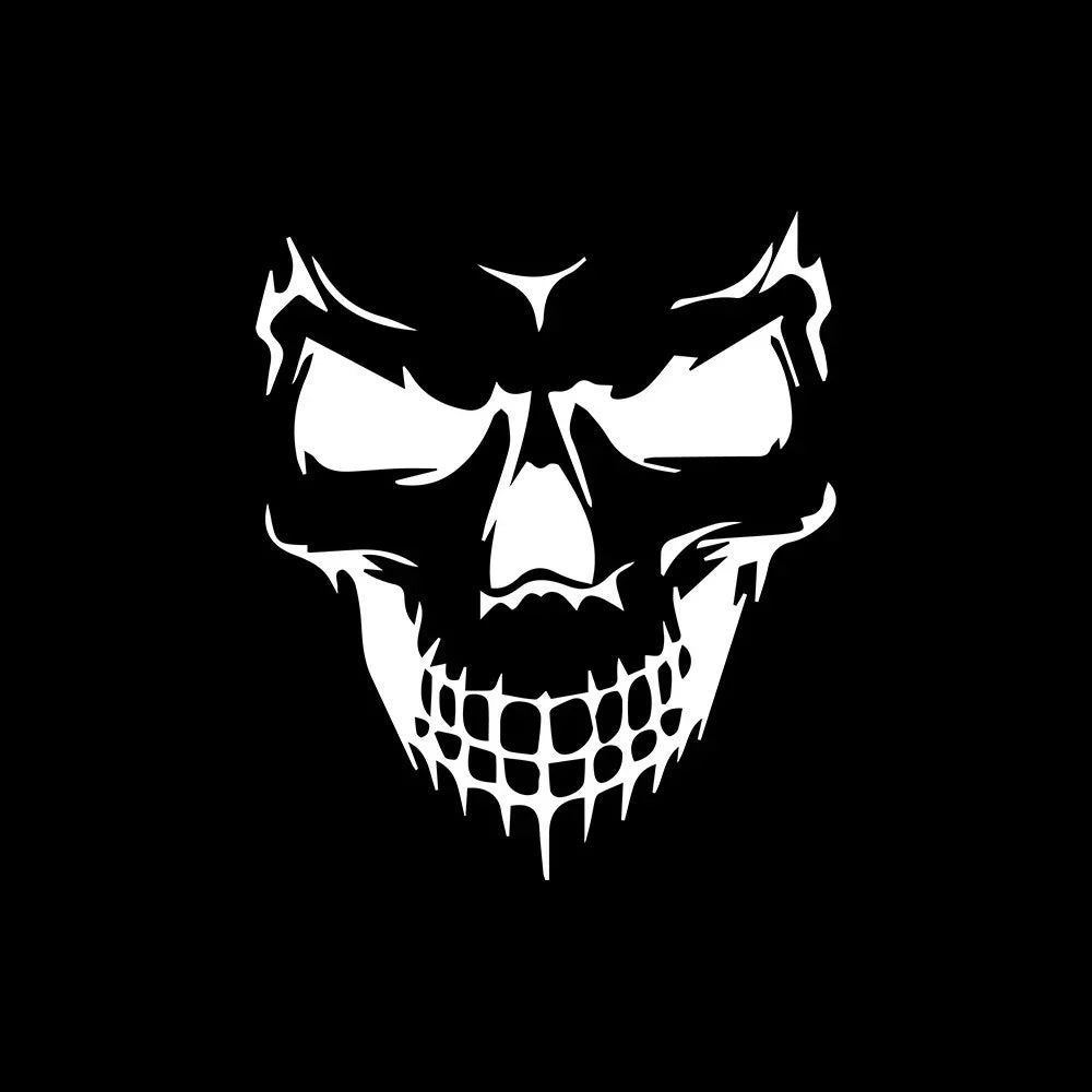 Multicolor Skull Face Vinyl Sticker Set for Car, Motorcycle and Helmet - view 8