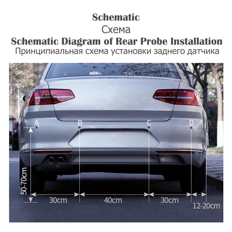 Car LED Parking Sensor Kit with 4 Radar Accurate Digital Display of Obstacle Distance Alarm Parktronic Kit Suitable For Most Car