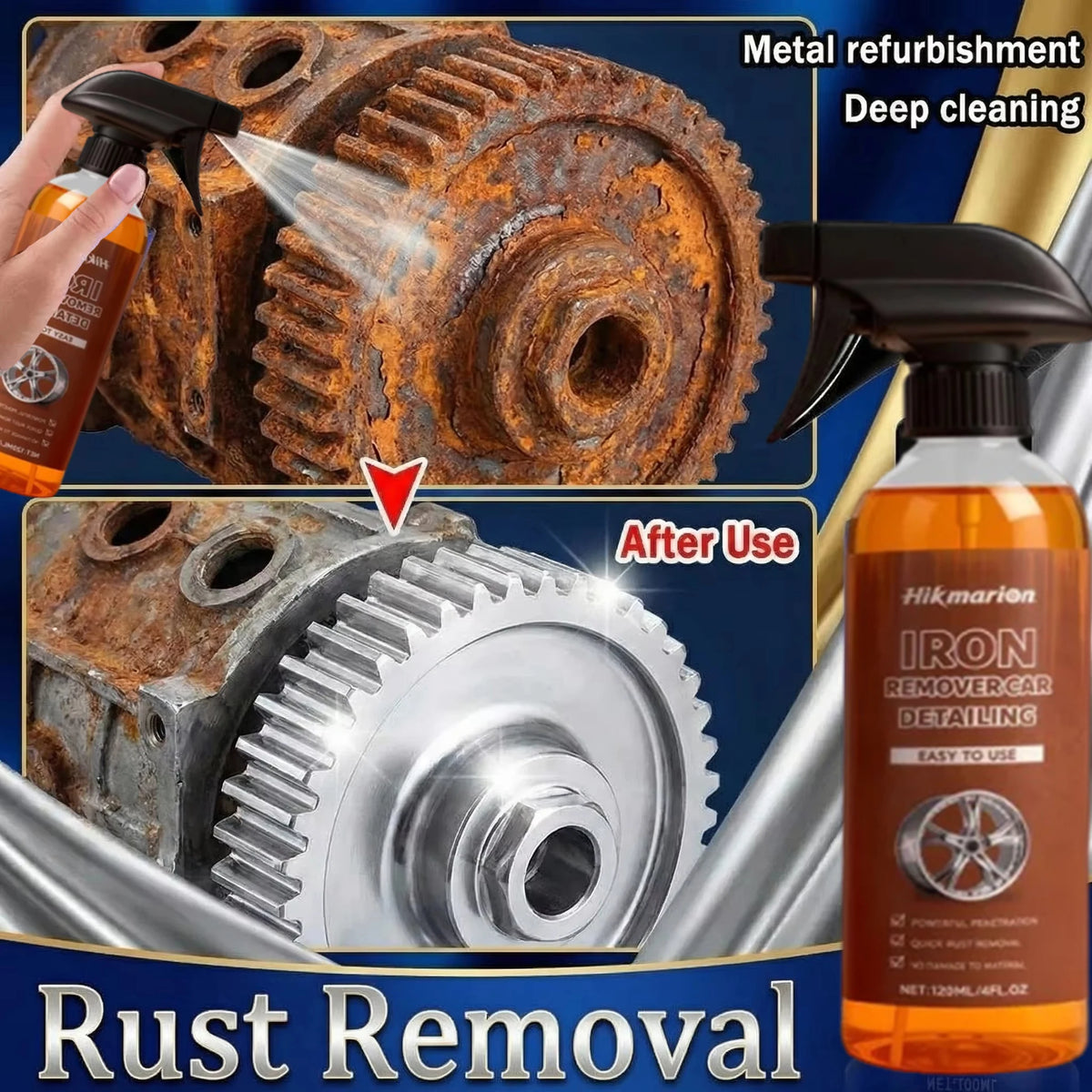 Car Rust Remover Spray - Metal Surface Cleaner & Protection