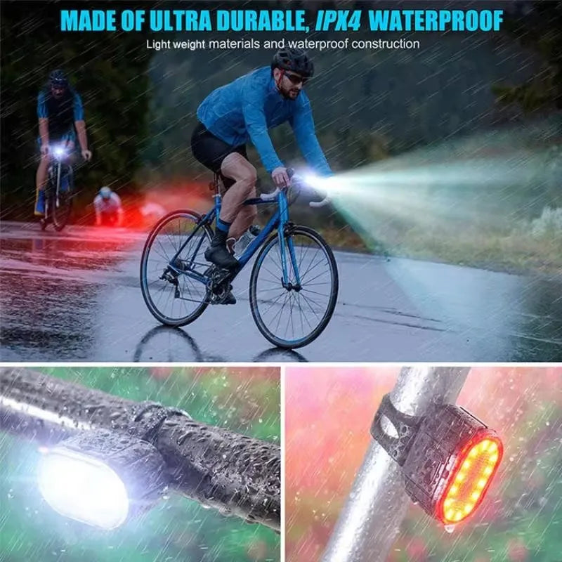 Front Rear Bike Lights Rechargeable Bicycle Cycling USB Cycle Light for Bicycle Lighting Front/Rear/Set Bike Lantern Accessories