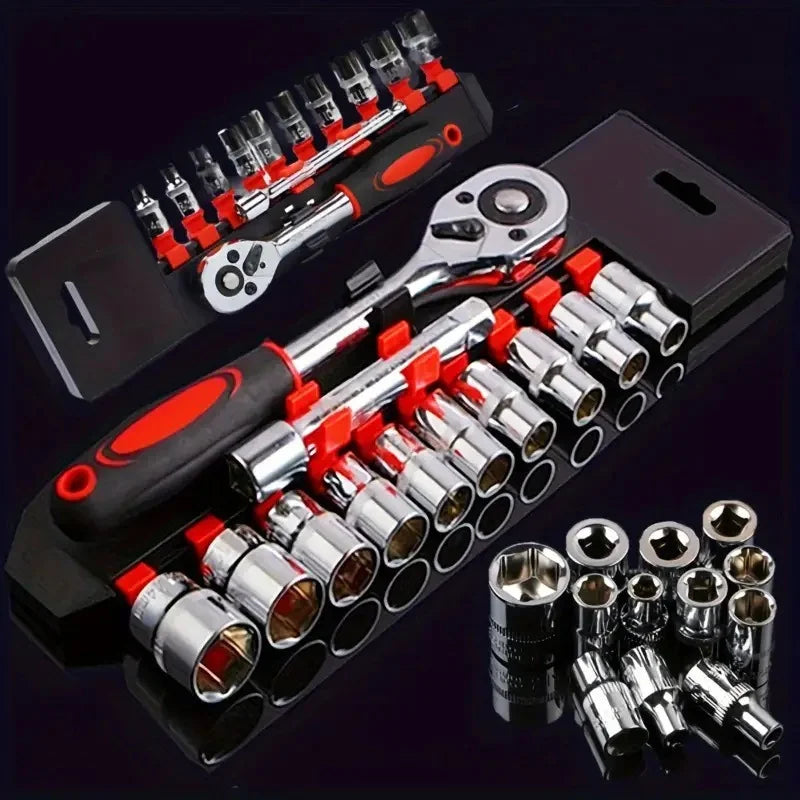 New Upgrade Wrench Socket Set Hardware Car Boat Motorcycle Bicycle Repairing Tool Short Socket Ratchet Auto Repair Tools Hand