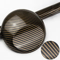 Carbon Fiber Vinyl Wrap – Glossy Black/Gold, Waterproof Car Sticker