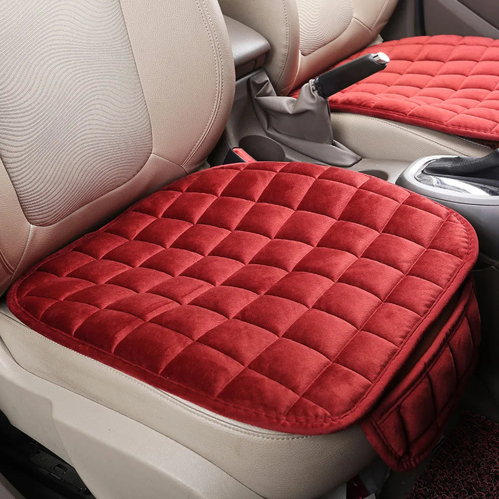 Plush Winter Car Seat Cushion with Anti-Slip Backing
