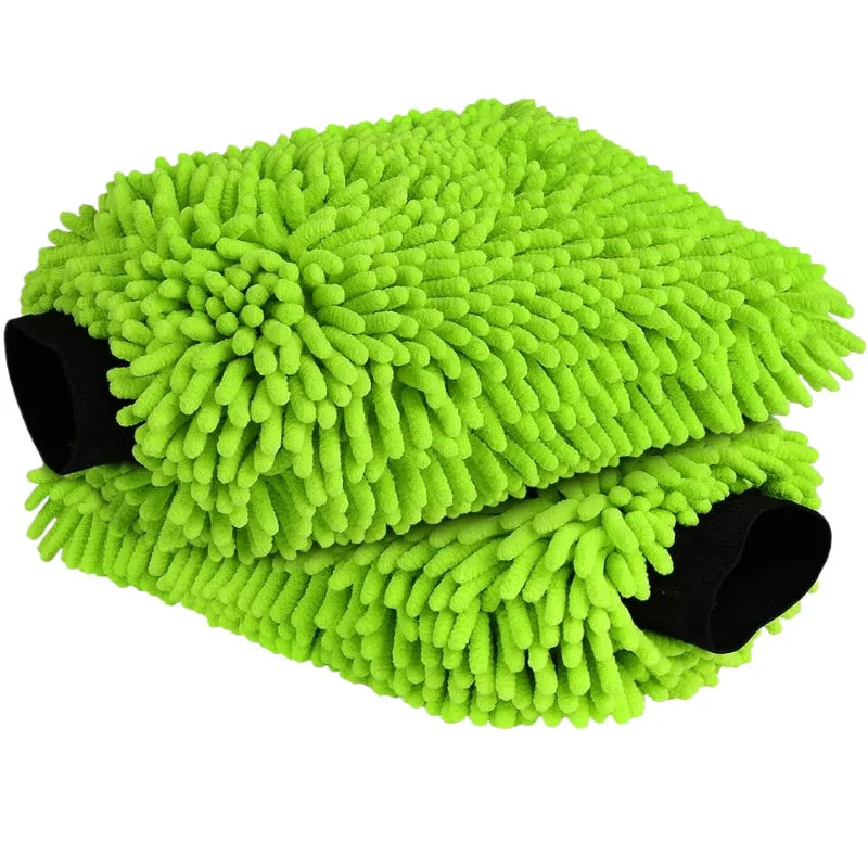 Scratch-Free Chenille Microfiber Car Wash Mitt for Washing, Drying and Detailing