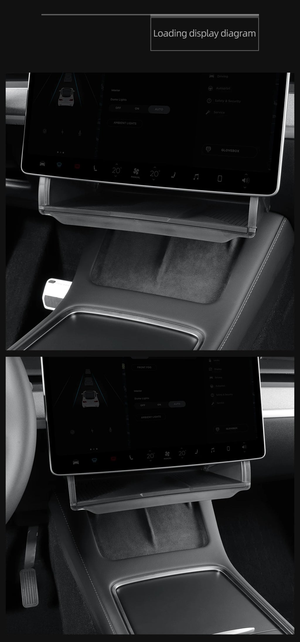Under Screen Hidden Storage Box for Tesla Model Y 2024