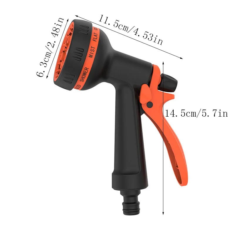 Garden Hose Nozzle 10 Function Car Wash High Pressure Water Spray Lawn Irrigation Spray Head, Vehicle Cleaning Tool Adjustable