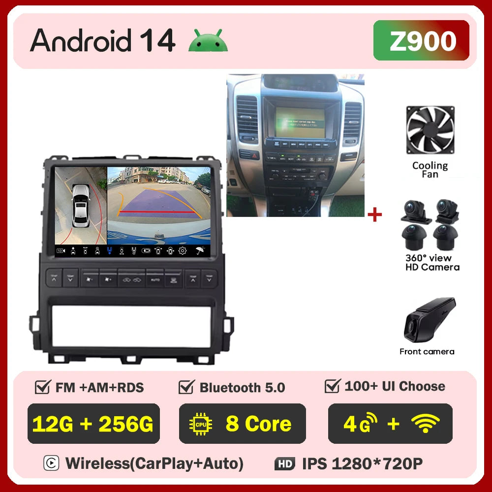 Android Car GPS Navigation 9/10" for Toyota Prado Lexus GX470 - image 12
