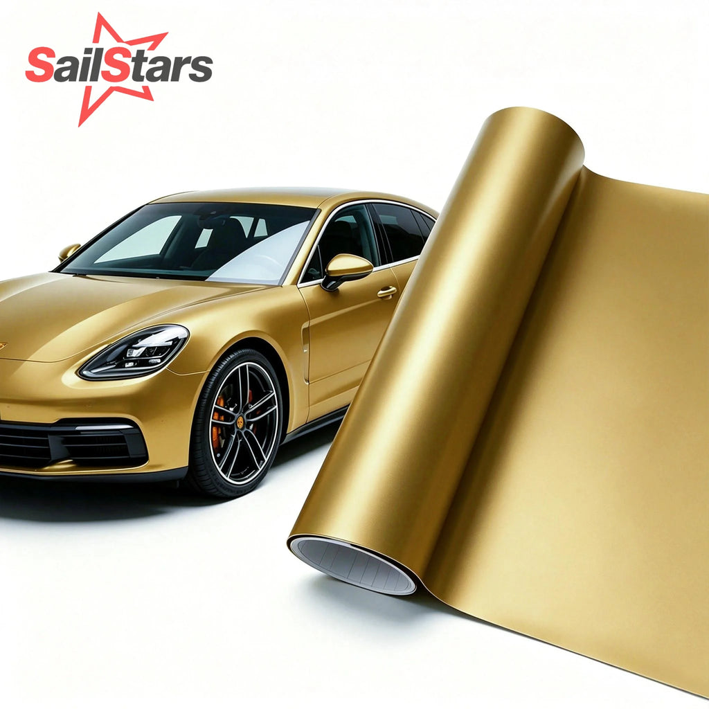 Gold Matte Vinyl Wrap – Waterproof DIY Sticker for Car & Motorcycle