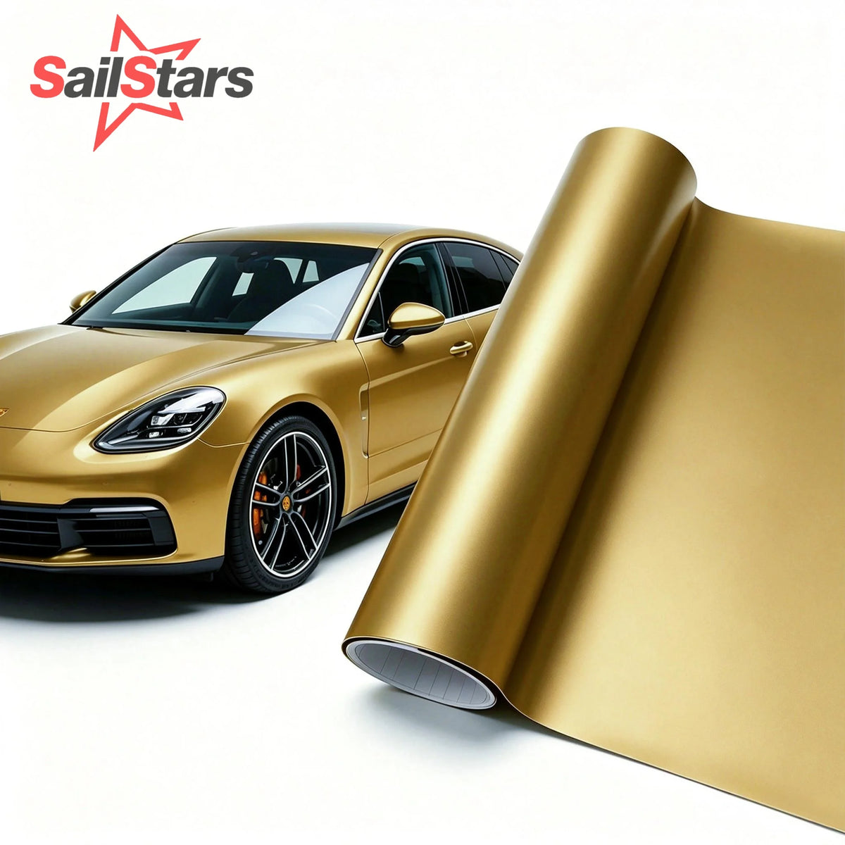 Gold Matte Vinyl Wrap – Waterproof DIY Sticker for Car & Motorcycle