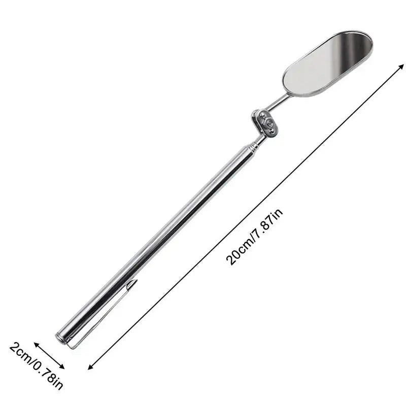 Automobile Repair Inspection Mirror Telescopic Mirror 360-Degree Rotating with LED Light Folding Elliptical Retractable Mirror