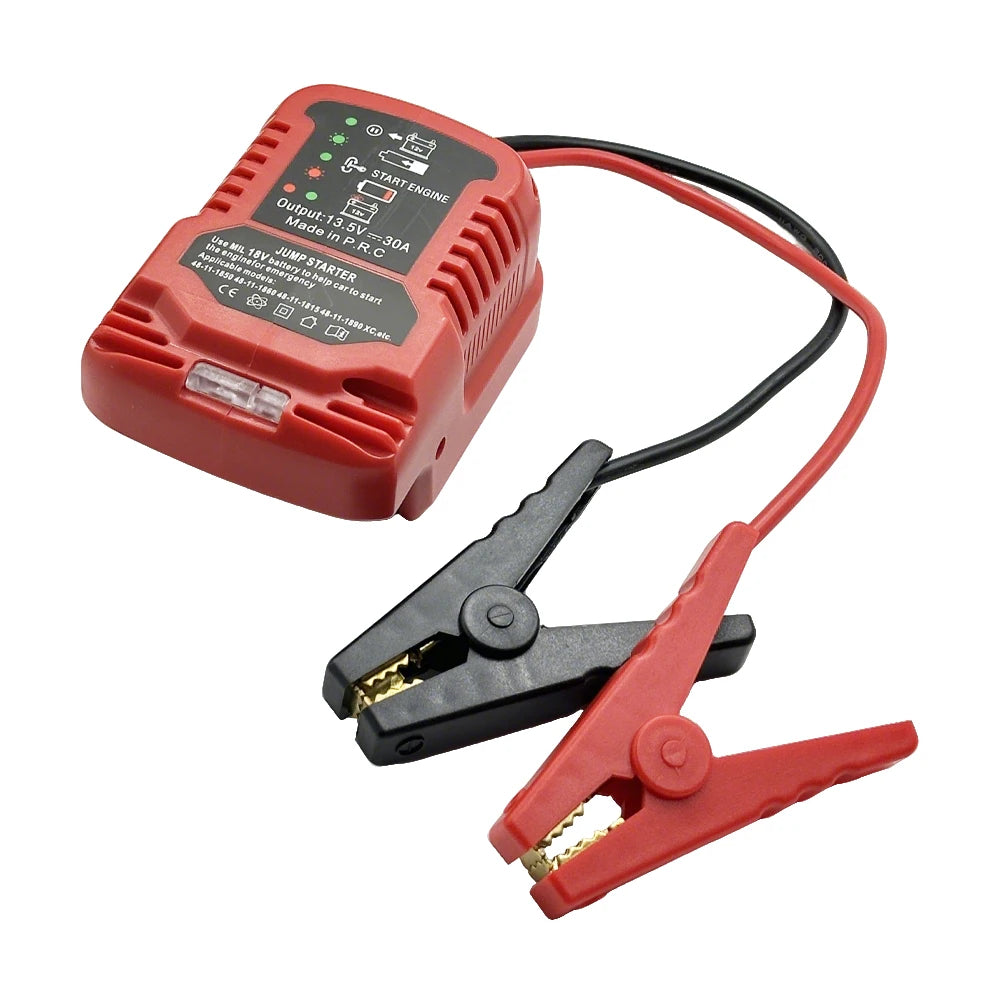 Jumper Cable Adapter for Auto Car Jump Starter, Heavy Duty Emergency Booster Cable, Compatible with 18V Batteries (No Battery)