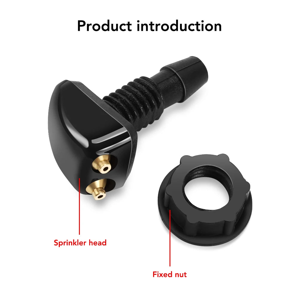 Windshield Washer Nozzles 2Pc – Adjustable Front Spray Jeep Dodge Ram - image 2