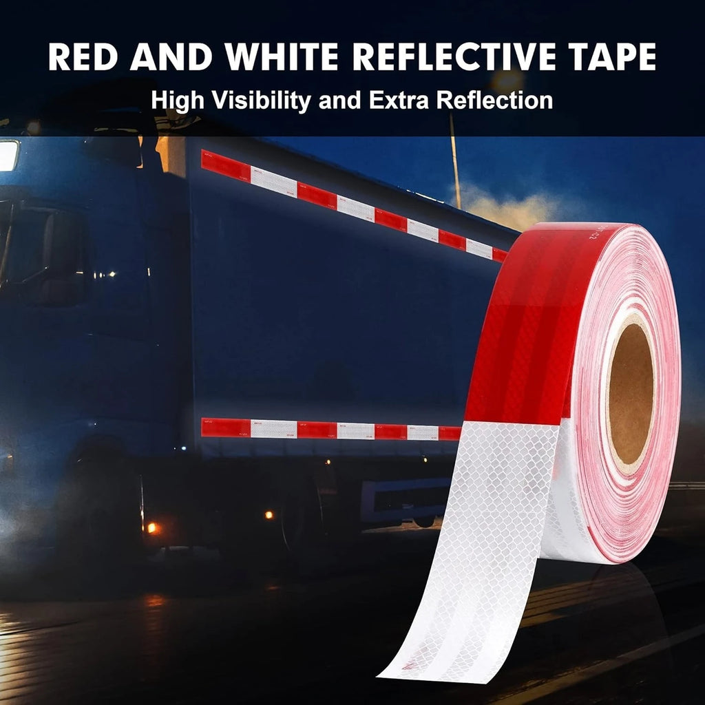 2in x 200ft Red/White Reflective Safety Tape – Waterproof