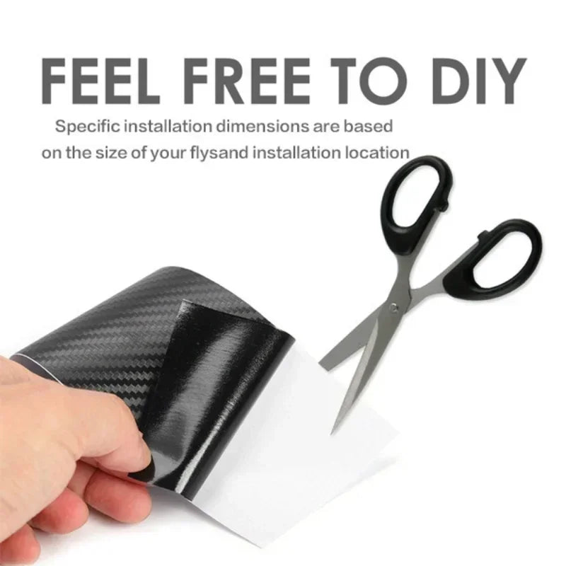 Universal Carbon Fiber Texture Door Sill Protection Film Set