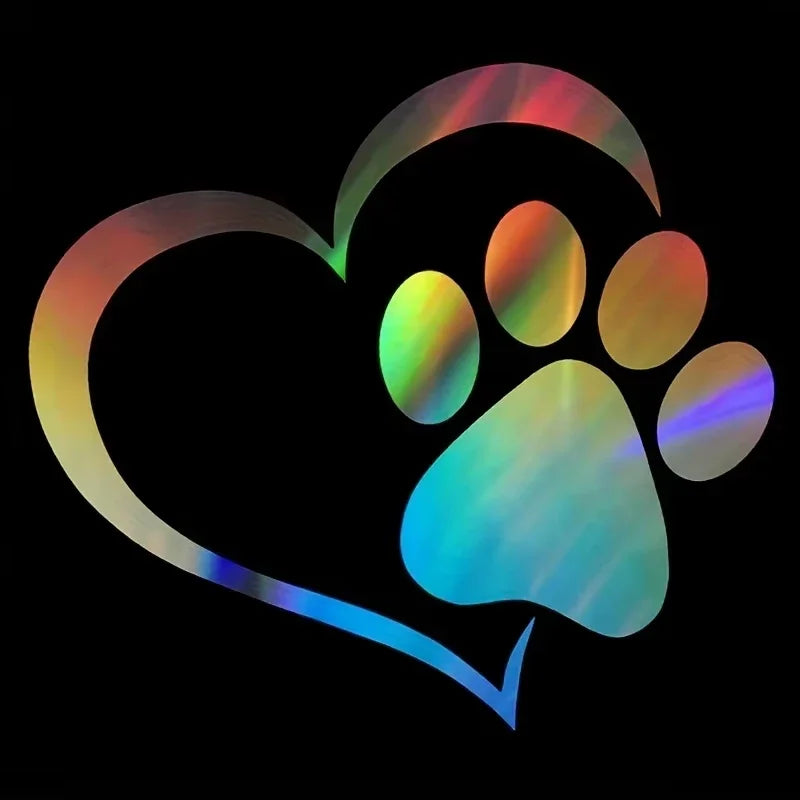 Heart Paw Print Pet Vinyl Decal for Car Window and Bumper - view 5