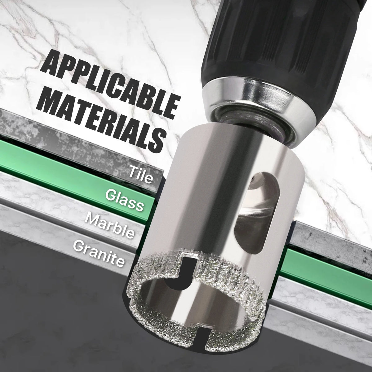 Diamond Coated Core Drill Bit for Glass, Tile & Marble - 3-200mm - image 15