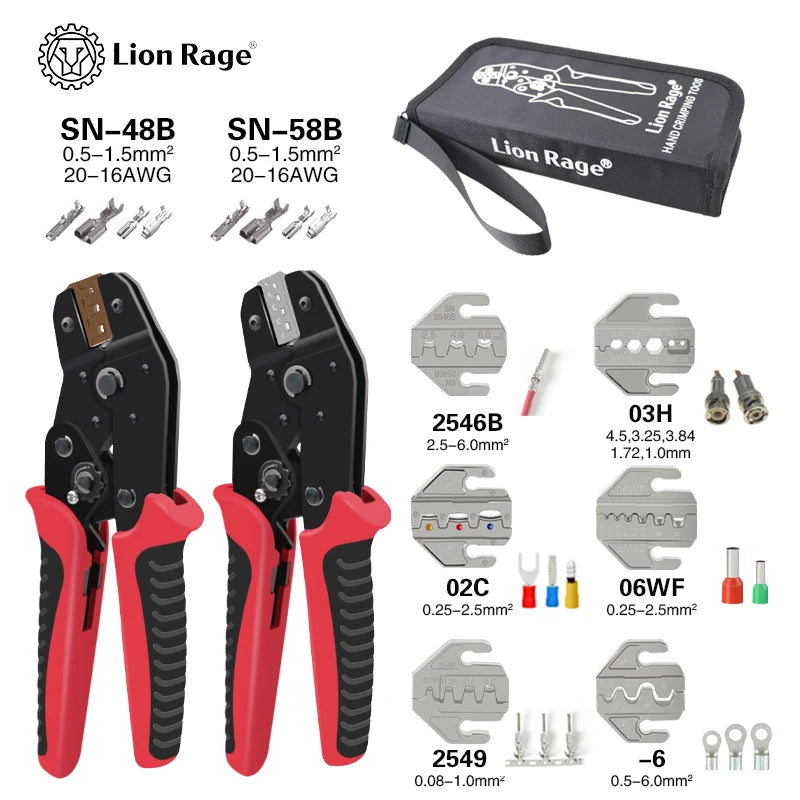 Crimping Tool Set - Electrician Wire Terminal Crimper Pliers 58B 2549