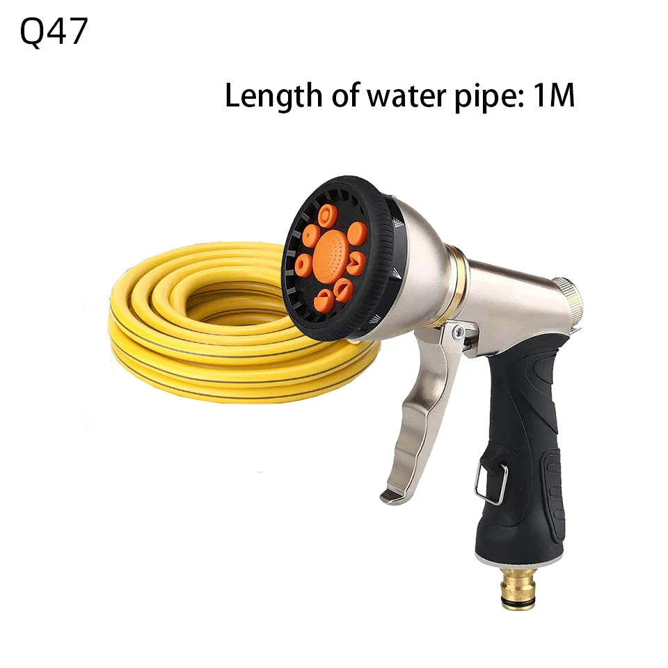 Multifunctional Car Wash & Garden Hose Nozzle Spray Gun,Heavy Duty Metal Body Rustproof Durable Watering Tool for Auto and Lawn