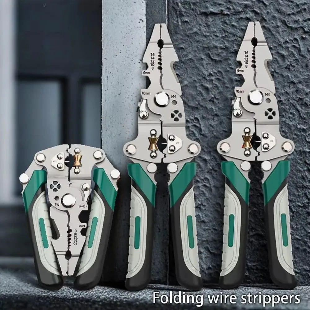 Foldable Wire Stripper Multi-Function Electrician Pliers Crimping Tool - image 7