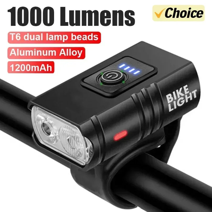 1000LM USB Rechargeable Bike Front Light with Smart Sensor Rear Light