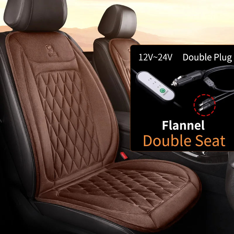 12-24V Heated Car Seat Cover with 3 Heat Settings