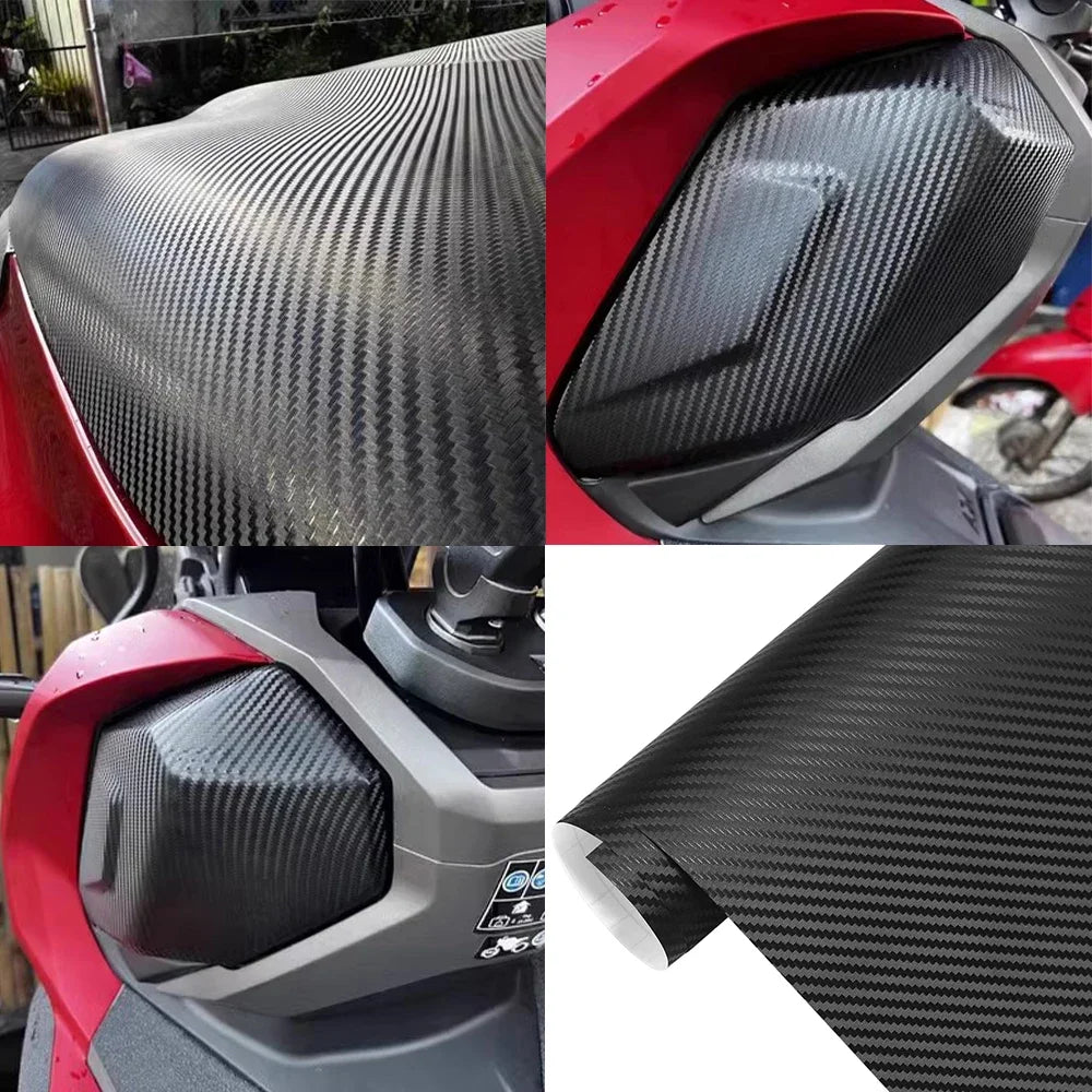 3D Carbon Fiber Vinyl Wrap - Self-Adhesive Car & Bike Film - image 2