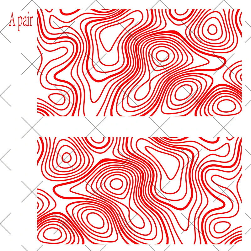 Topographic Map Reflective Car Window Sticker Pair, 85x45 cm
