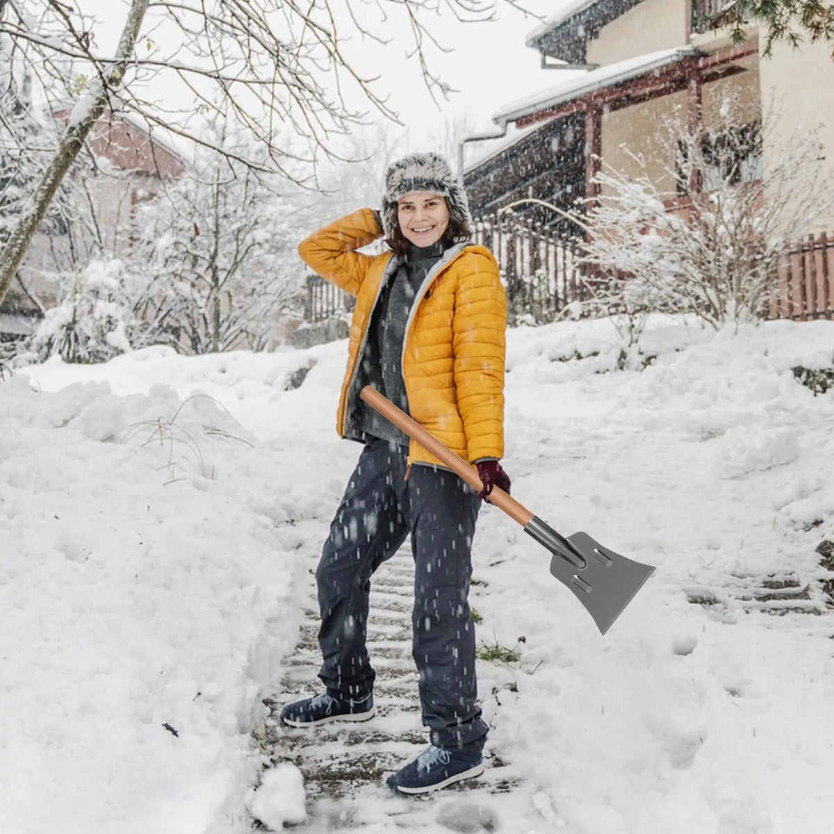Heavy Duty Snow Shovel for Driveway Scraper Snow Shovel for Car for Outdoor Winter Windshield Garden Truck Cleaning Window Lawn