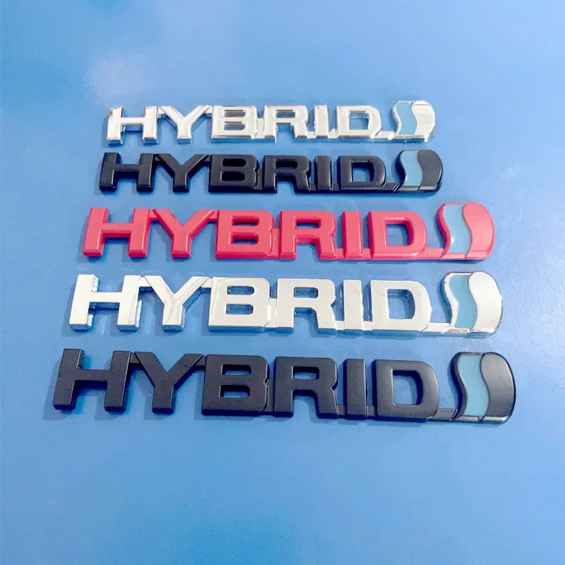 3D Metal Hybrid Bumper and Door Letter Badge Emblem for Cars