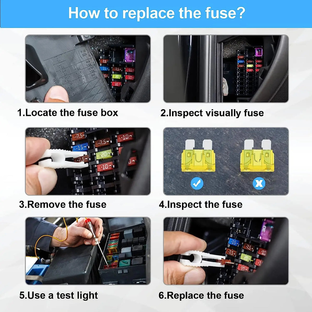 180-Piece Car Fuse Kit with Fuse Puller