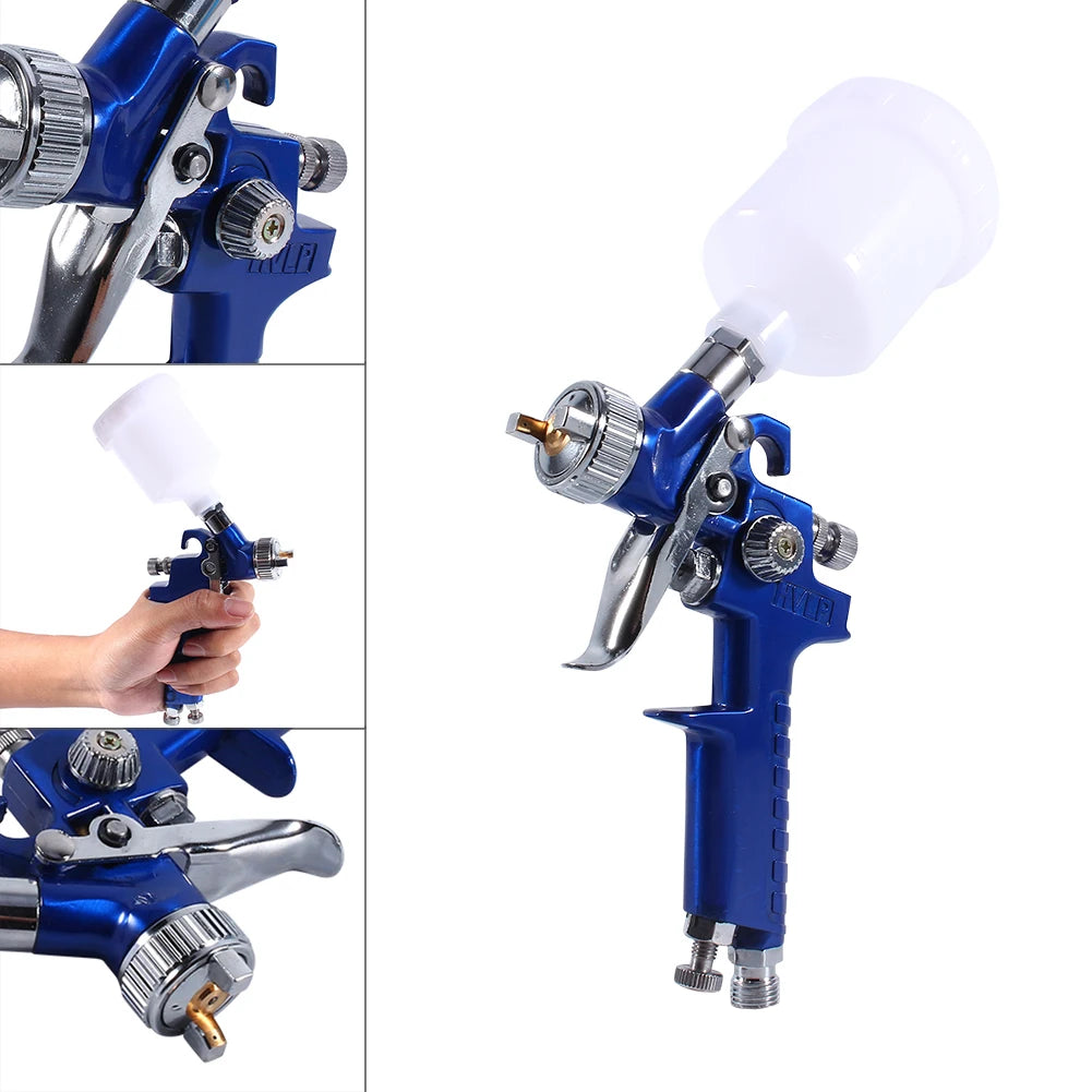 Air spray gun Blue Gravity Feed HVLP Mini Air Paint Spray Gun Low Pressure 0.8mm Nozzle 100ml Pneumatic Paint Spray Gun Airbrush