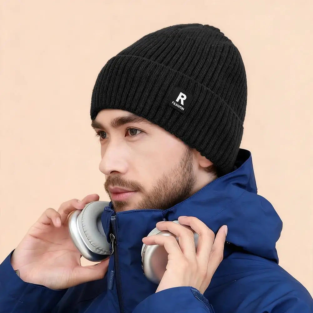 Fleece-Lined Winter Beanie Hat – Thick Knit Wool Cap